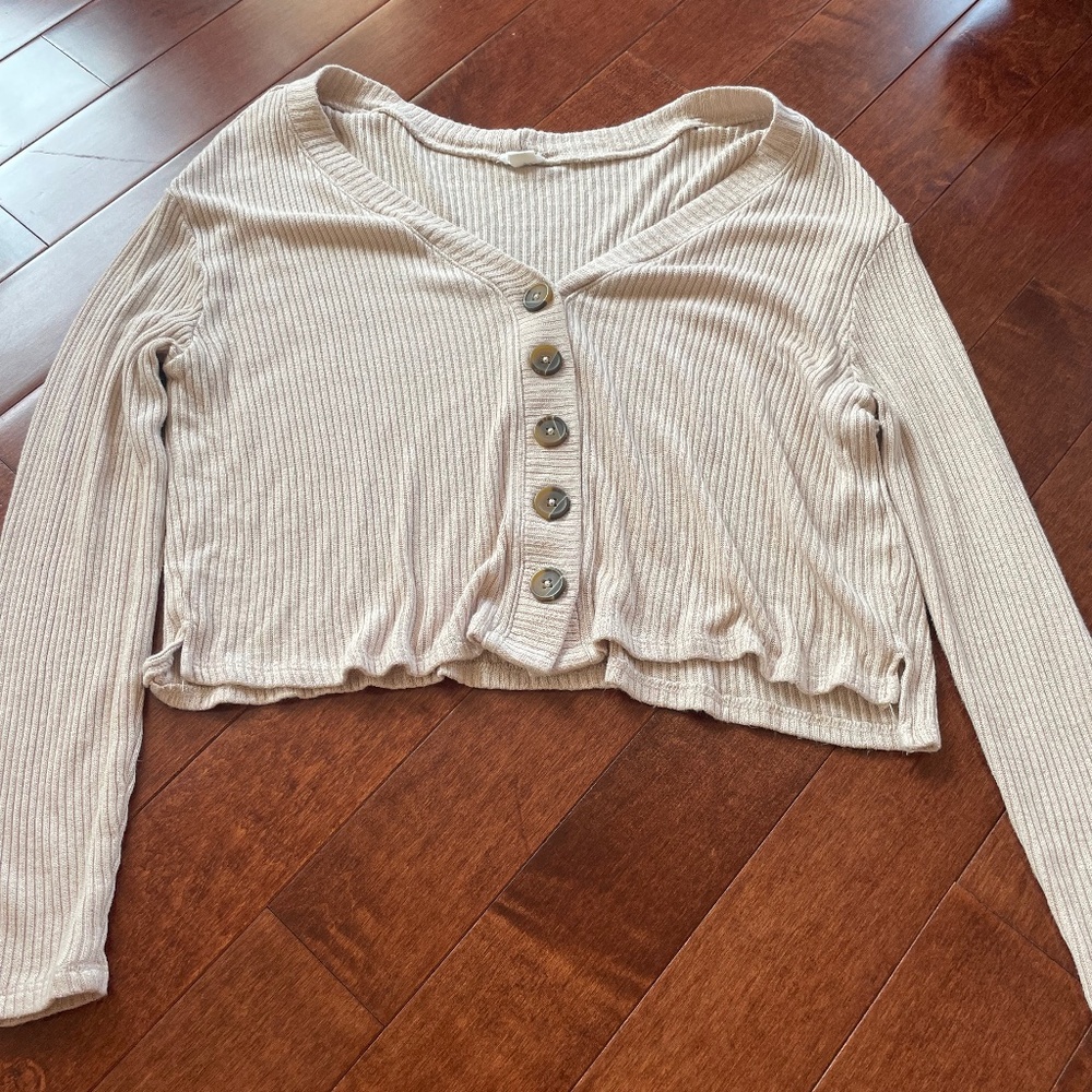 Tan Garage Cardigan, size petite small